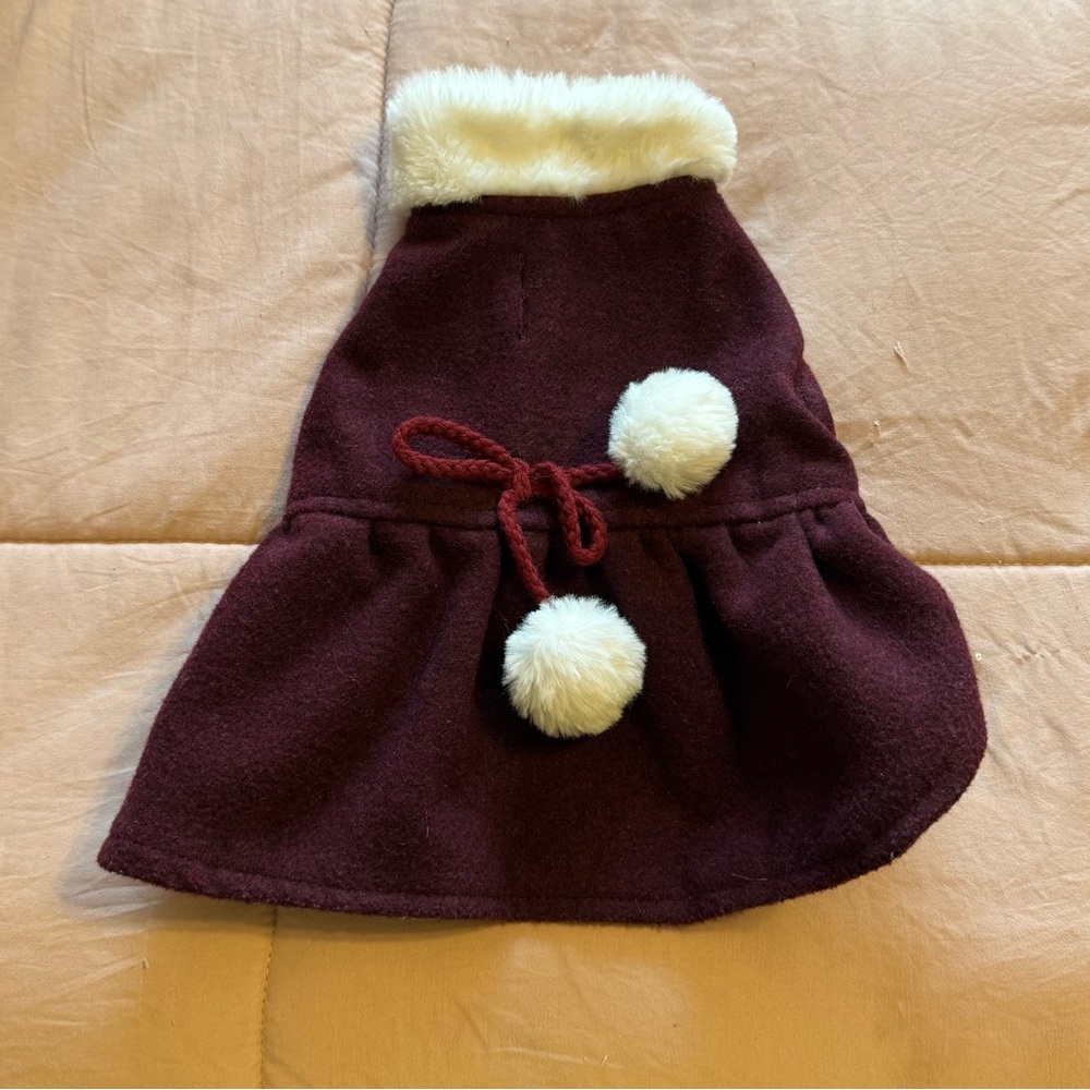 Dog Chewy Frisco Maroon Dress X-Small